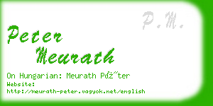 peter meurath business card